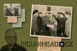 INDIANHEAD.CZ IM60007 US 2ID WWII PHOTO V-E DAY CELEBRATED IN PILSEN GENERAL WALTER M. ROBERTSON 8 MAY 1945